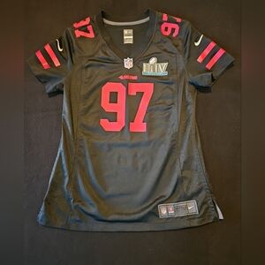 San Francisco 49ers Nick Bosa Black 49ers Women's Football Jersey Super Bowl